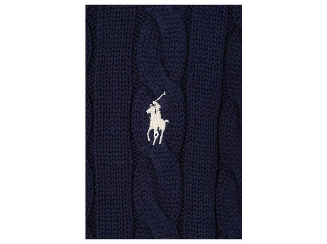 Ralph Lauren Baumwollpullover mit Zopfmuster Blau - Ansicht 3