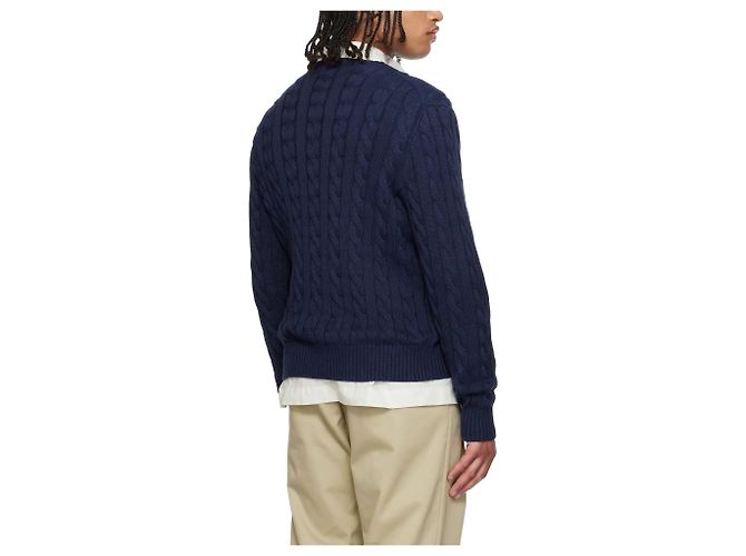 Ralph Lauren Baumwollpullover mit Zopfmuster Blau - Ansicht 8