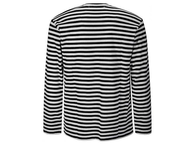 Comme Des Garcons Baumwollpullover Schwarz Weiß - Ansicht 5