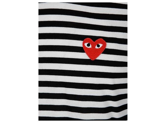Comme Des Garcons Baumwollpullover Schwarz Weiß - Ansicht 6