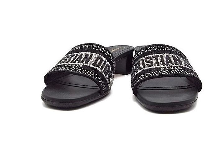 Dior Metallic Thread Strap Dway Mule Sandals - view 2