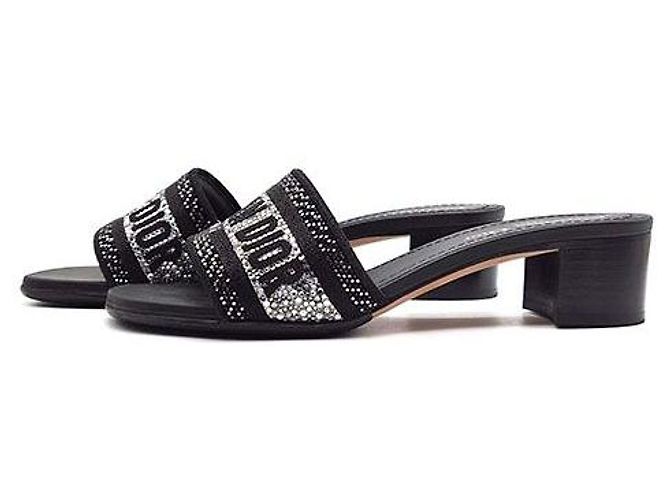 Dior Metallic Thread Strap Dway Mule Sandals - view 3