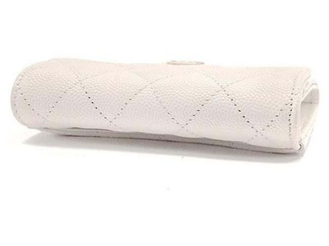 Chanel Caviar Geldbörse Weiß Leder - Ansicht 4