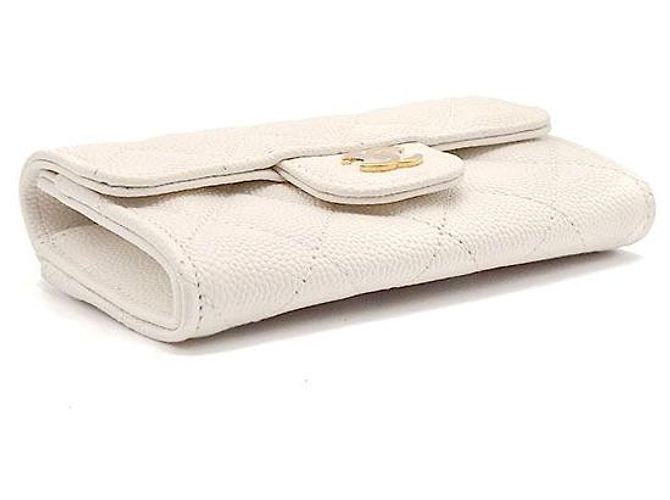 Chanel Caviar Geldbörse Weiß Leder - Ansicht 5