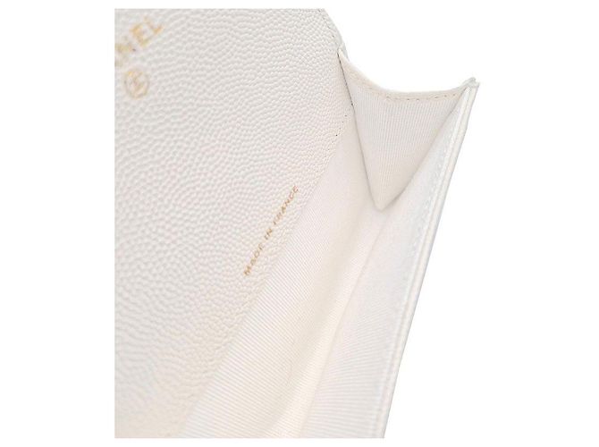 Chanel Caviar Geldbörse Weiß Leder - Ansicht 6