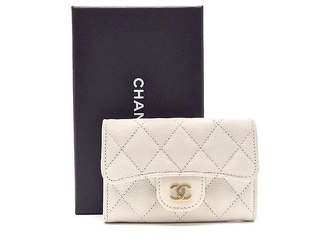 Chanel Caviar Geldbörse Weiß Leder - Ansicht 7