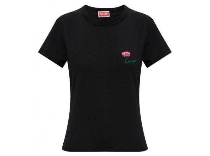 Kenzo Camiseta de algodón con bordado de tulipán - vista 4