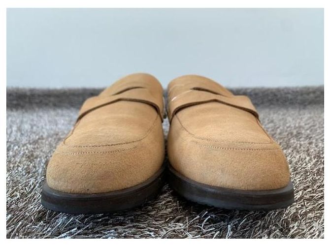 Mocassini Bally in camoscio marrone uomo - vista 3