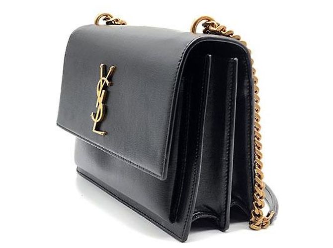 Autre Marque SAINT LAURENT Borsa Sunset Medium Nera in Pelle - vista 2