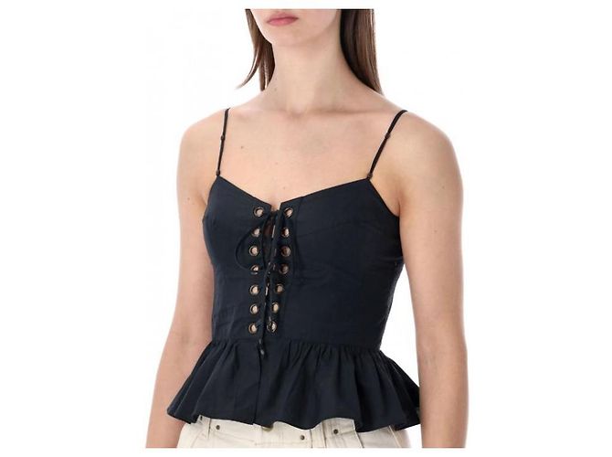 Top Isabel Marant Preto de Algodão - vista 6