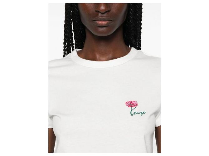 Kenzo Baumwoll-T-Shirt mit bestickter Tulpe - Ansicht 7