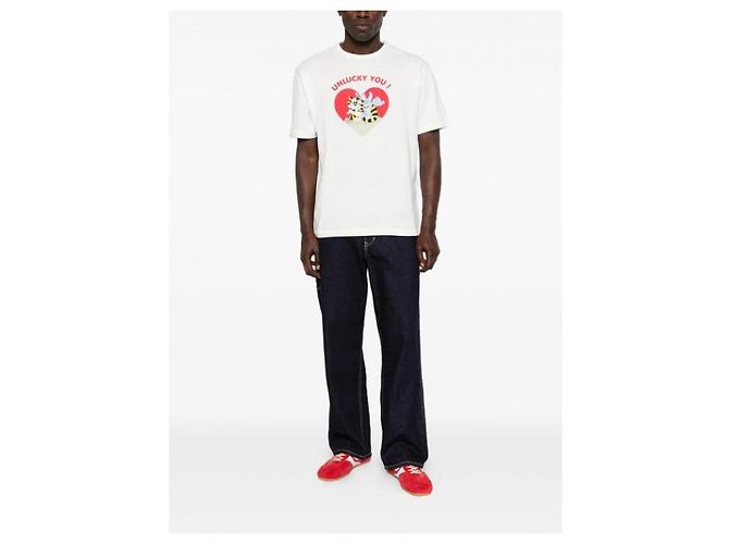 Kenzo Cartoon Baumwoll-T-Shirt Off White - Ansicht 5