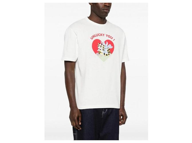 Kenzo Cartoon Baumwoll-T-Shirt Off White - Ansicht 6