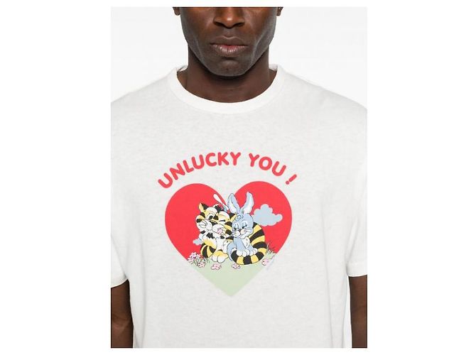Kenzo Cartoon Baumwoll-T-Shirt Off White - Ansicht 8