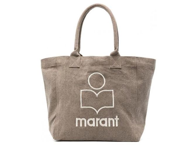Borsa Tote Isabel Marant Small Logo Cotone Khaki Scuro - vista 4