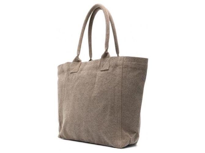 Borsa Tote Isabel Marant Small Logo Cotone Khaki Scuro - vista 6