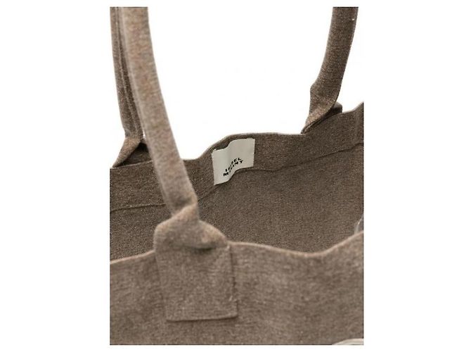 Borsa Tote Isabel Marant Small Logo Cotone Khaki Scuro - vista 8