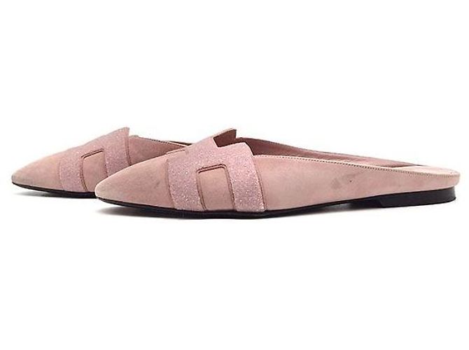 Mule Roksanne Hermès in camoscio rosa - vista 3