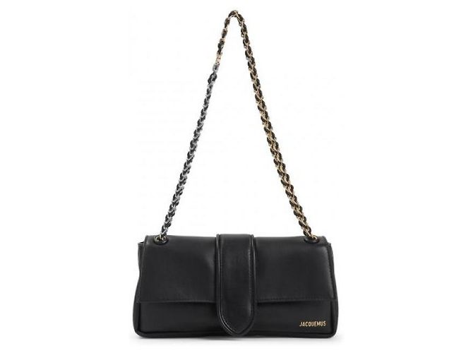 Jacquemus Borsa con catena in pelle di agnello nera - vista 4