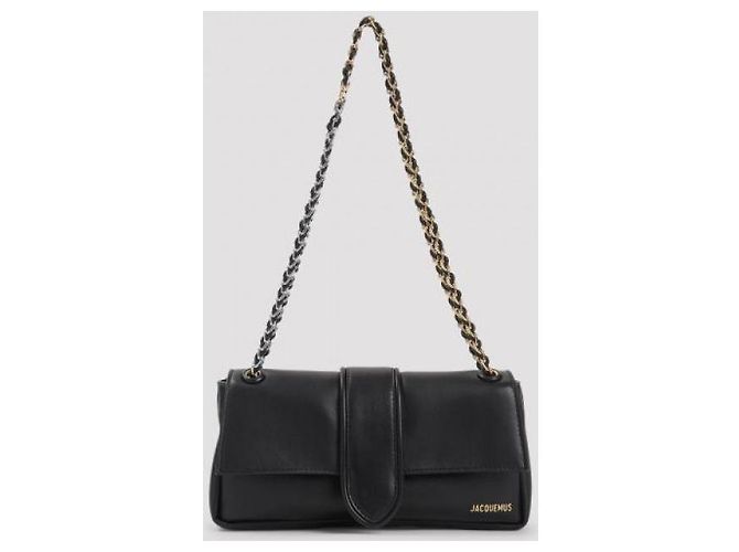 Jacquemus Borsa con catena in pelle di agnello nera - vista 5