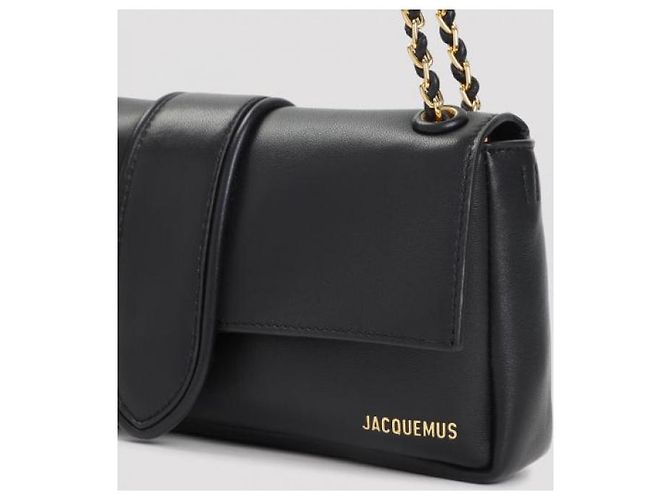 Jacquemus Borsa con catena in pelle di agnello nera - vista 7