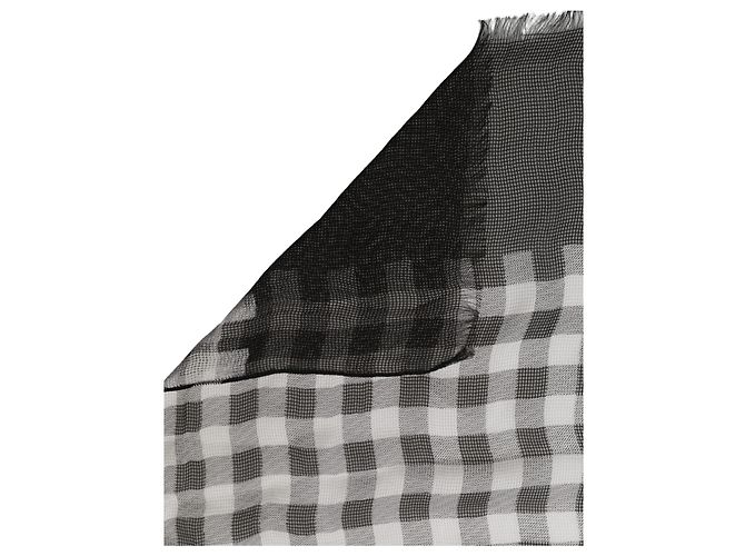 Dolce & Gabbana Napoli Seidentuch im Gingham-Karo Schwarz-Weiß - Ansicht 3