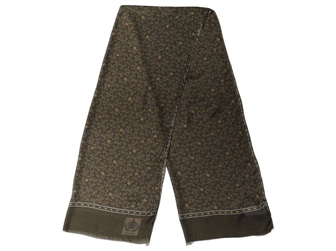 Dolce & Gabbana Sciarpa Sciarpa Floreale in Cotone Verde Oliva - vista 2