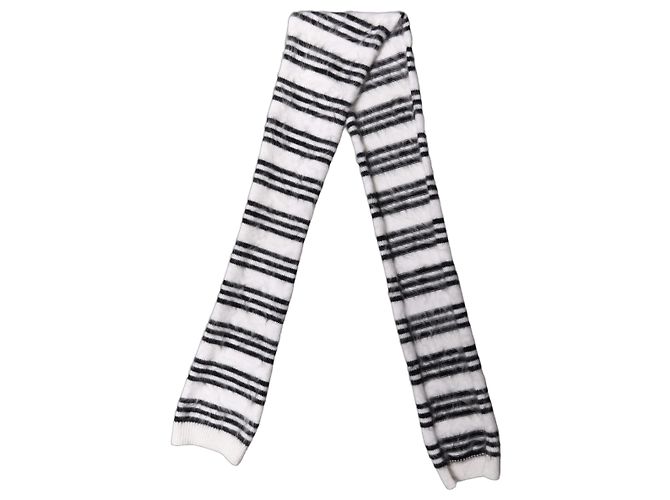 Dolce & Gabbana Sciarpa skinny tour de cou a righe bianco e nero - vista 2