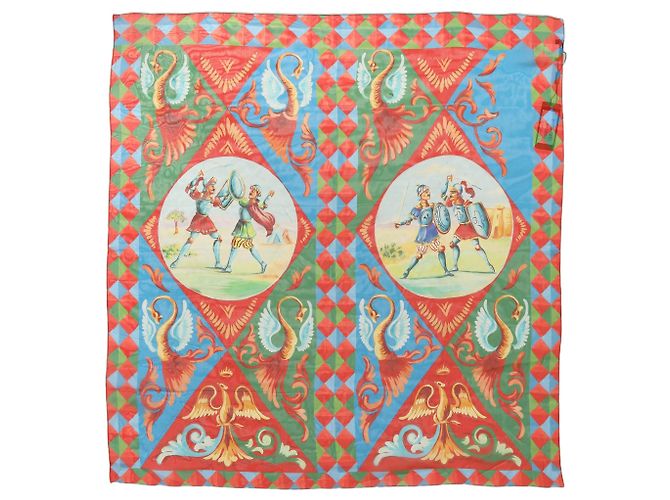 Dolce & Gabbana Foulard quadrato in seta stampato multicolore - vista 2