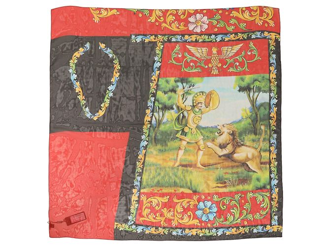 Dolce & Gabbana Foulard quadrato stampato in seta multicolore - vista 2
