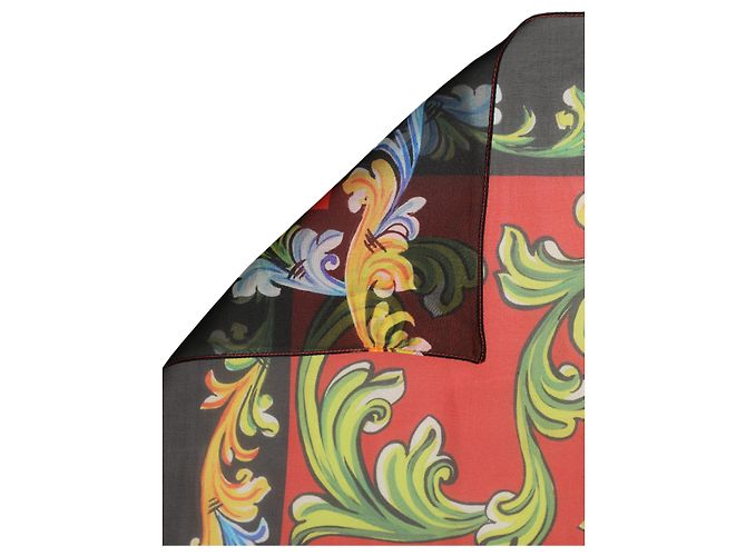 Dolce & Gabbana Foulard quadrato stampato in seta multicolore - vista 3