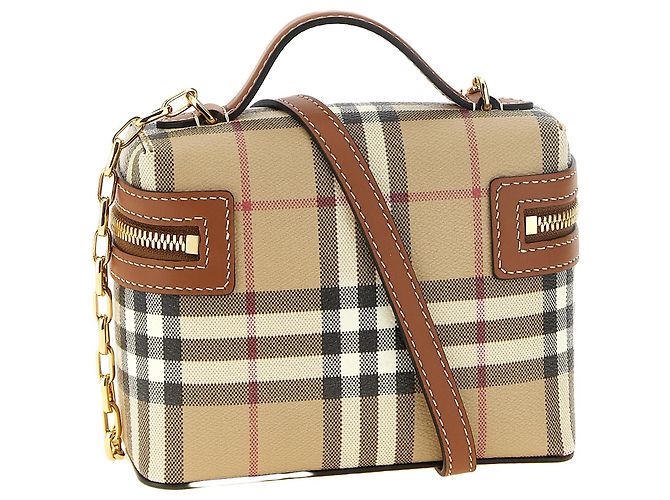 Burberry Borsa a tracolla in polietilene beige - vista 2