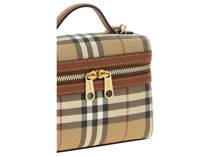 Burberry Borsa a tracolla in polietilene beige - vista 3