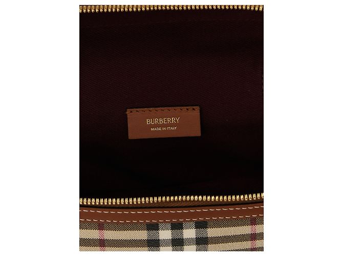 Burberry Borsa a tracolla in polietilene beige - vista 4