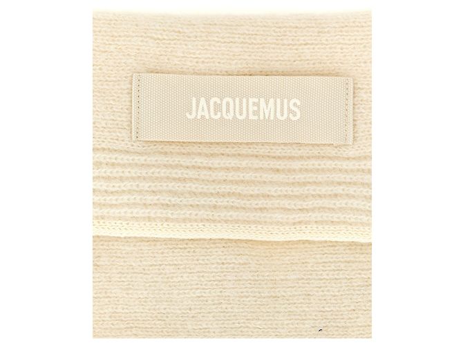 Bandana Jacquemus Le Chale Gros-Grain Bianca Alpaca e Lana - vista 2