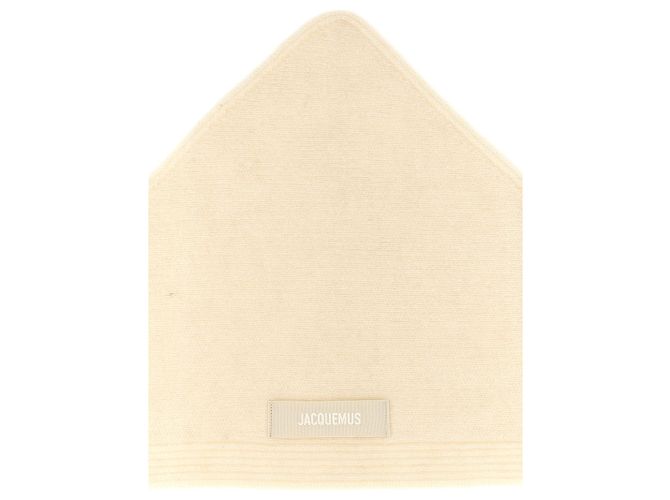 Bandana Jacquemus Le Chale Gros-Grain Bianca Alpaca e Lana - vista 3