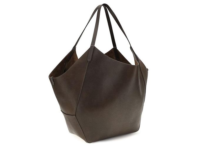 Brunello Cucinelli Bolsa de ombro Bos Taurus em couro de bezerro castanho - vista 2