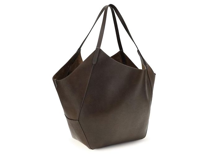 Brunello Cucinelli Bolsa de ombro Bos Taurus em couro de bezerro castanho - vista 3