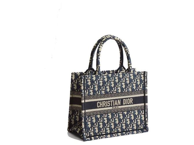 Bolso Tote Dior Oblique de algodón azul - vista 2