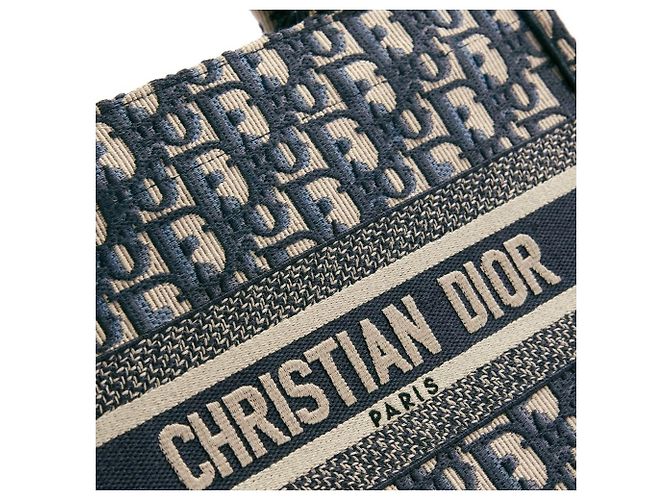 Bolso Tote Dior Oblique de algodón azul - vista 4