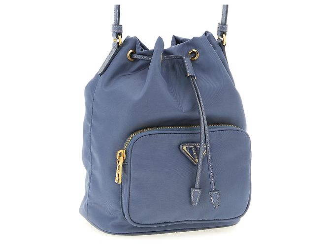 Prada Borsa in poliammide riciclata blu - vista 3