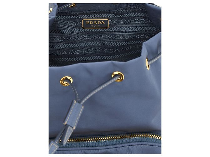 Prada Borsa in poliammide riciclata blu - vista 4
