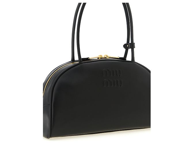 Miu Miu Borsa a tracolla in vitello nero - vista 3