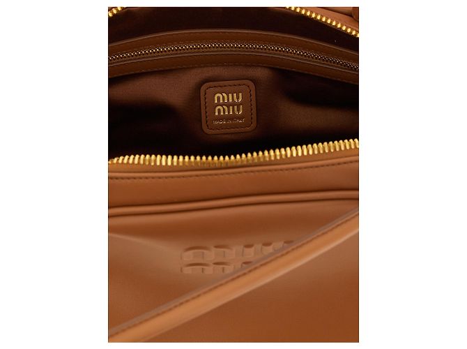 Miu Miu Borsa a tracolla in vitello marrone - vista 4