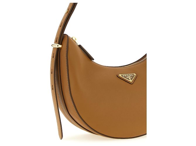 Prada Borsa a tracolla in vitello marrone - vista 3