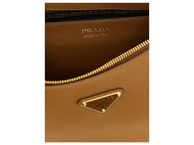 Prada Borsa a tracolla in vitello marrone - vista 4