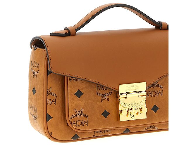 MCM Borsa crossbody in polietilene marrone - vista 3