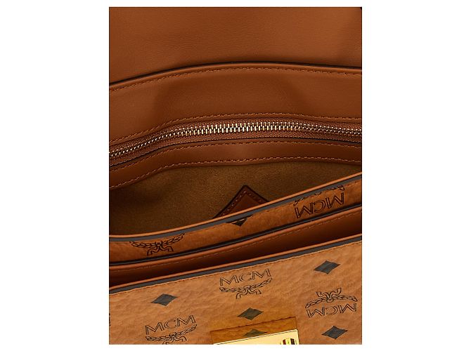 MCM Borsa crossbody in polietilene marrone - vista 4