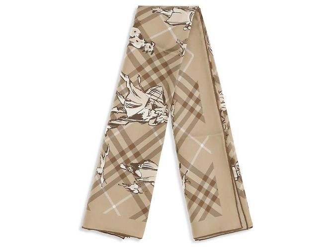 Sciarpa Burberry Check Paws on Parade in seta beige - vista 2