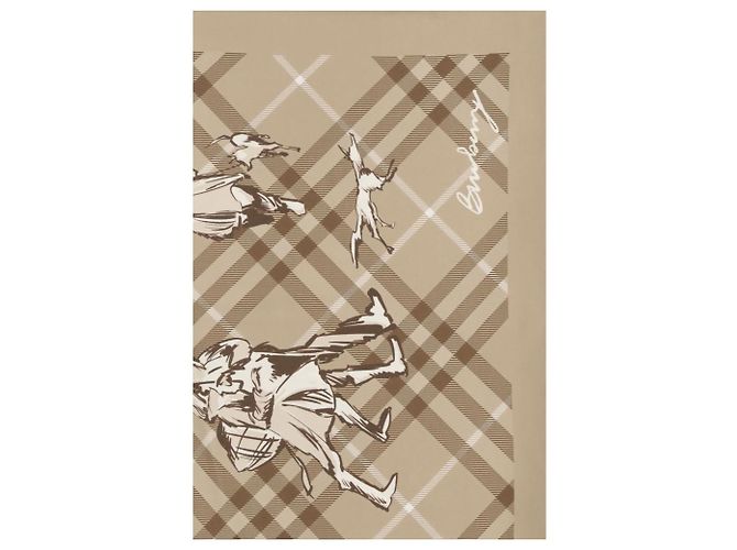 Sciarpa Burberry Check Paws on Parade in seta beige - vista 3